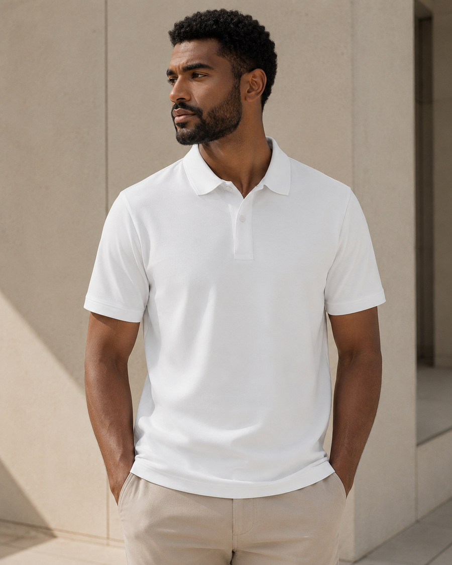 Elite Polo - arctic white - hero