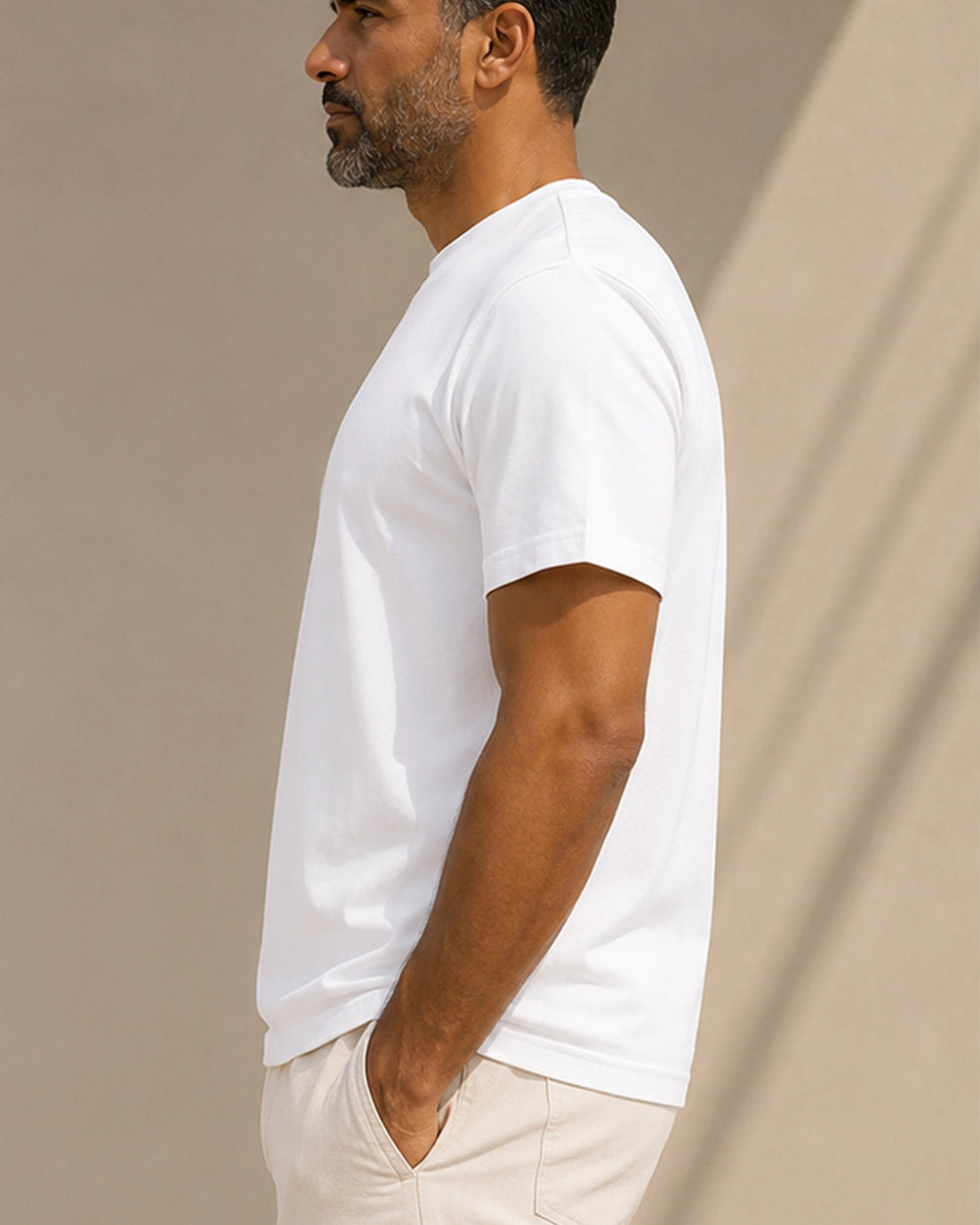 Crew neck - arctic white - side