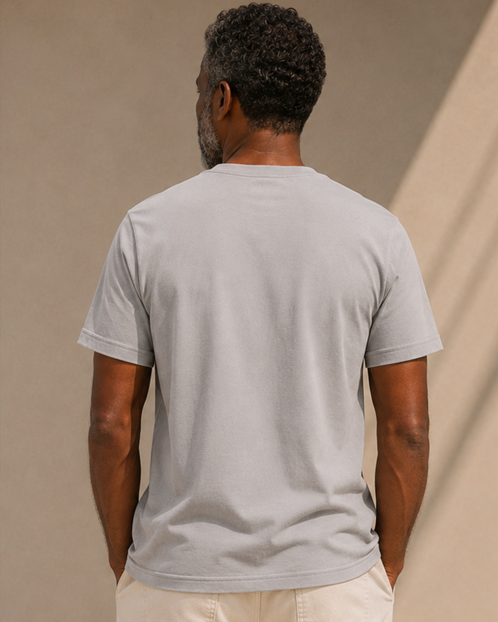 Crew neck - platinum grey - back