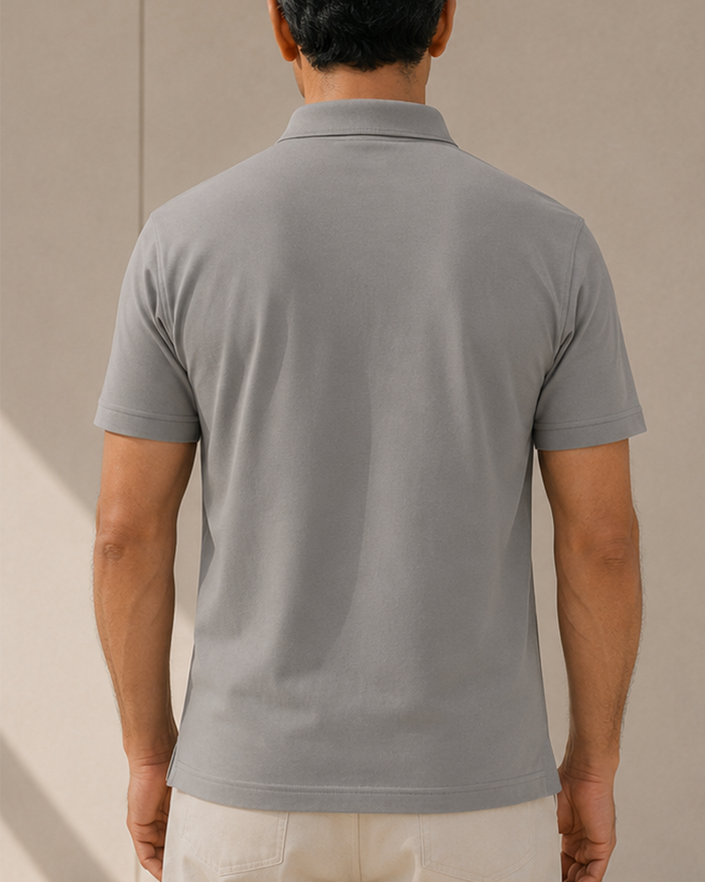 Elite Polo - platinum grey - back