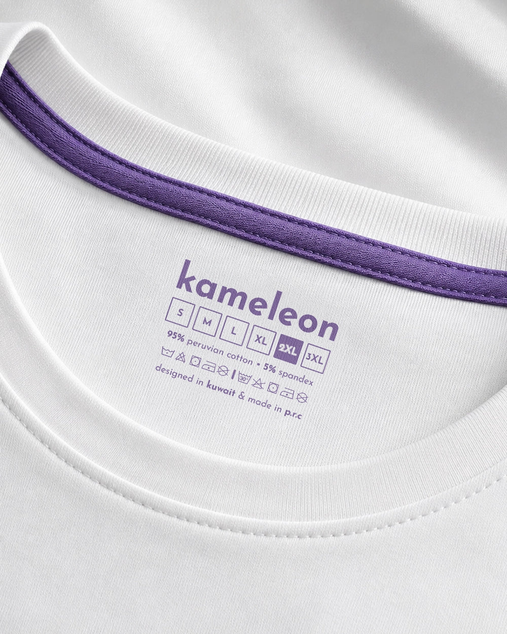 Crew neck - arctic white - lavender detail