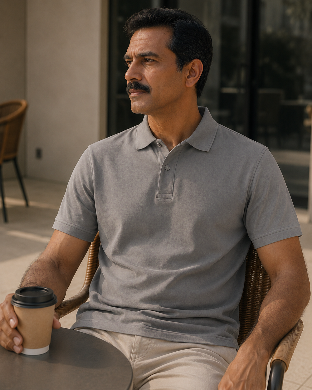Elite Polo - platinum grey - lifestyle