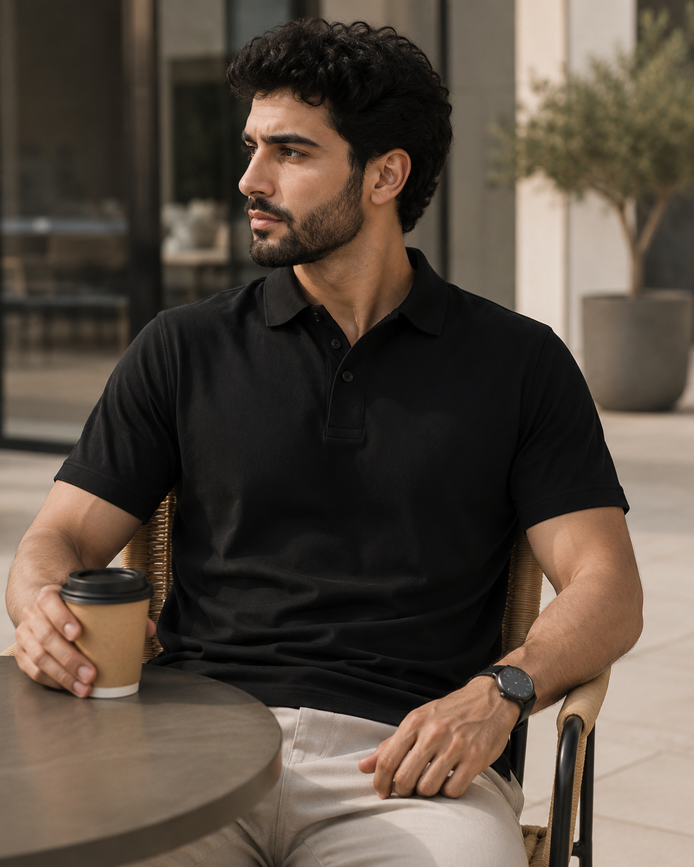 Elite Polo - pitch black - lifestyle